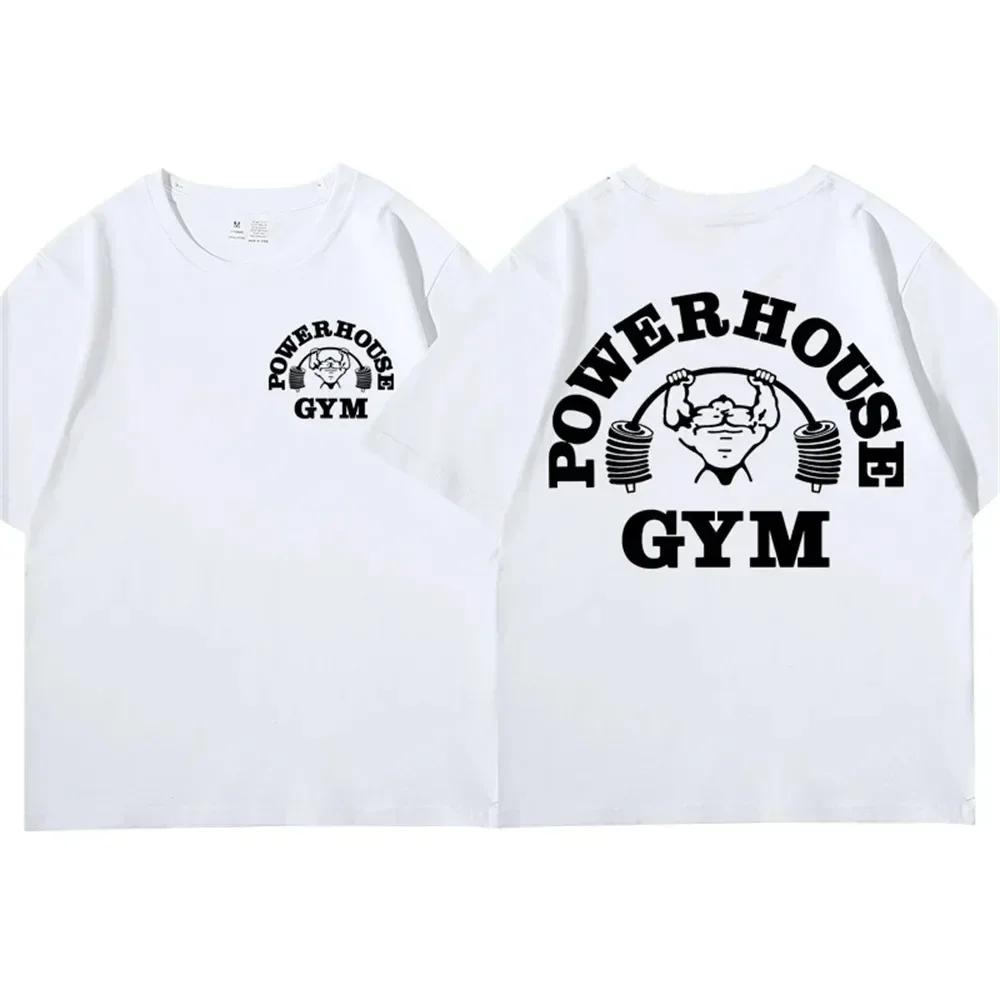Summer Gym T-Shirt Cotton Men T Shirt Fitness Graphic Print Short Sleeve Casual Women Tee Fashion Street Sport T-shirt Men's Top