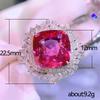 European and American Popular Colored Jewelry Rings, Luxury Simulated Ruby Zircon Rings, High-end Anniversary Accessories