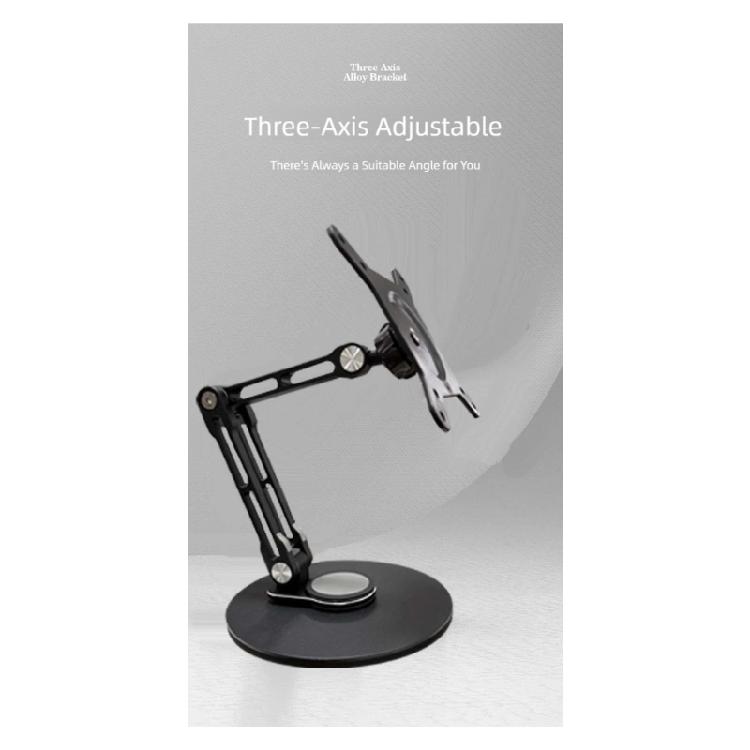 Foldable Aluminum Monitor Arm Stand For 19inch Screens Includes AntiSlip Pad And Smooth 360 Swivels