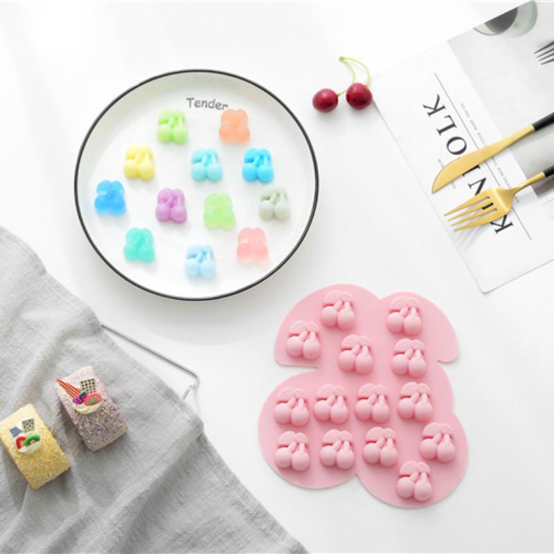 Double Cherry Fruit Shape Cake Silicone Mold Chocolate Candy Mold DIY Baking Mold