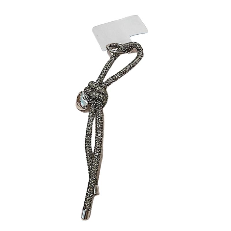 Fashionable Heart and Knots Bag Charm Keyring Portable Sturdy Rhinestones Key Accessory for Ladies and Trendy Women