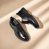 Spring and Autumn men's leather shoes with lace up British thick soled business leather shoes interview groom's wedding men's sh