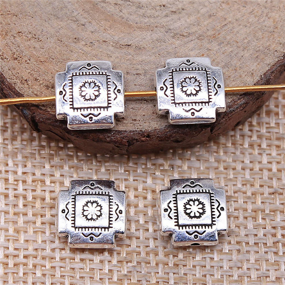 Antique Silver Color Small Square Beads 4x10mm Brand: WYISYWG 5Pieces Art And Craft For Children