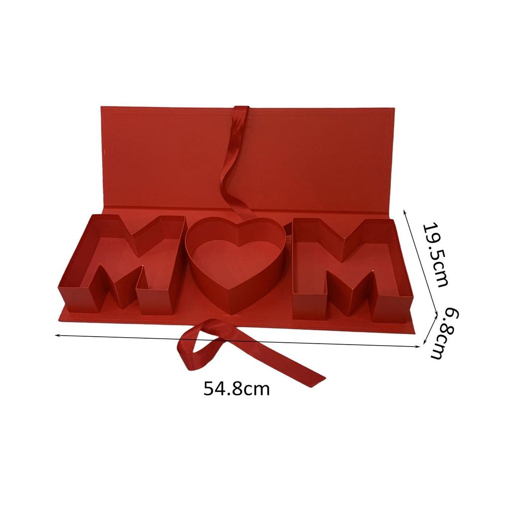 Mom Letter Shaped Empty Flower Box Mother's Day Creative Floral Packaging for Valentines Anniversary DIY Decorations Parties