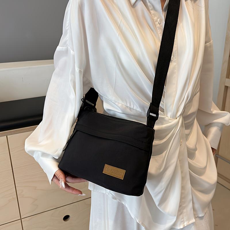 Nylon Square Messenger Bag - Lightweight, Fashionable, Multi-Layer Large Capacity with Adjustable Strap, Anti-Theft Travel Shoulder Bag in