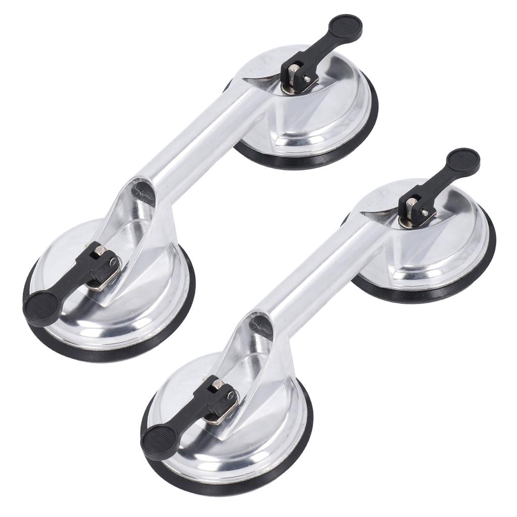 2Pcs Double Handle Suction Cups Plate 100KG Load Capacity Heavy Duty Aluminum Alloy Suction Cups for