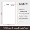Single-Ply Menu Drink List with Custom Order Forms for Restaurants, Hotels, Catering, and Barbecues – Free Shipping Included