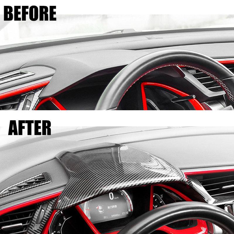 Pokrywa Ramki Wykończenia Deski Rozdzielczej Samochodu Kierownicy Konsoli Środkowej Obudowa Panelu Wskaźników Naklejka Dla Honda Civic 10. Generacji FK7 FK8 SIFC