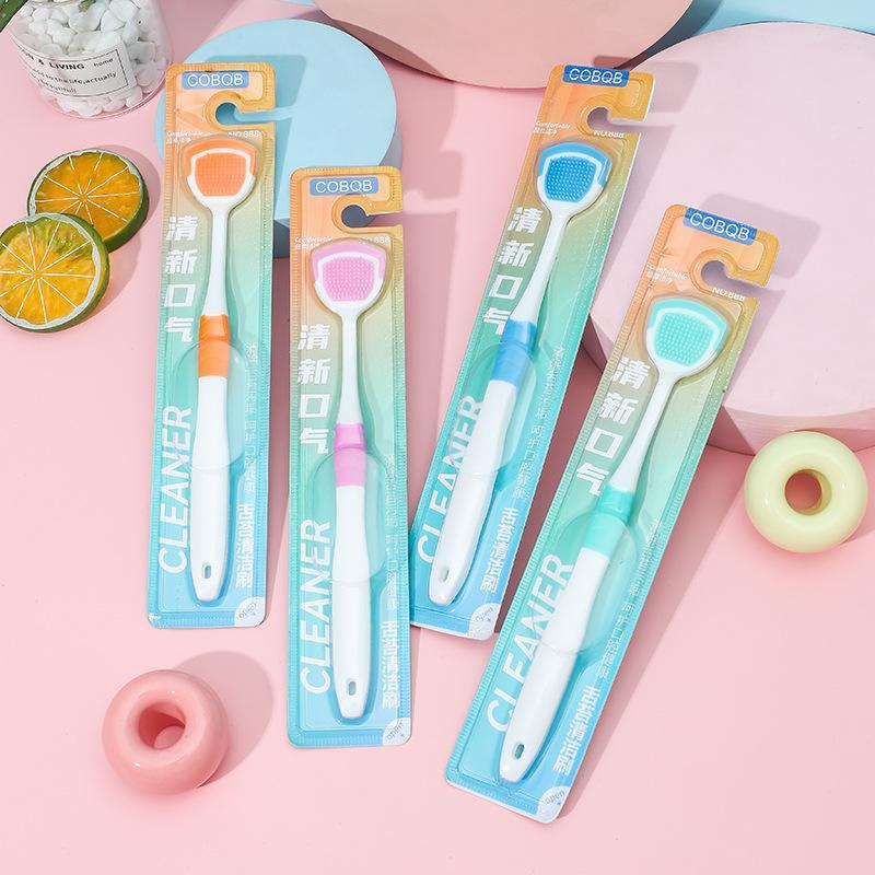 4 Pack Cost-Effective Silicone Tongue Scraper Food Grade Safe Oral Care Tool for Whole Family Daily Dental Care