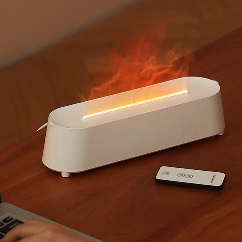 New Colorful Simulated Flame Aromatherapy Machine Home Fragrance Machine Essential Oil Diffuser Desktop Flame Humidifier белый