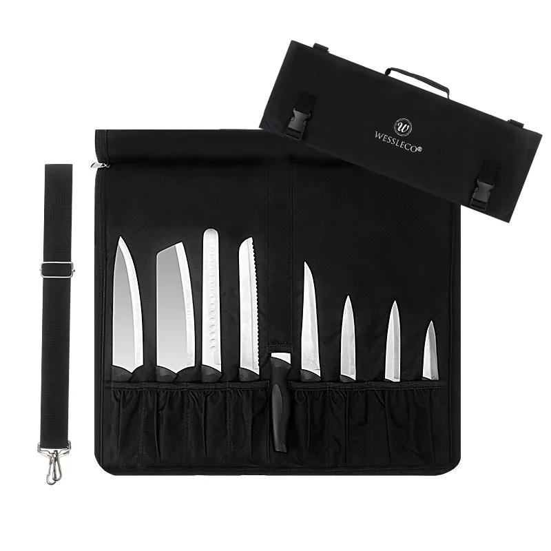 Portable Chef Knife Bag Oxford Durable Professional Kitchen Cleaver Japanese Storage Pocket Carrying Roll Bag Outdoor Organizer