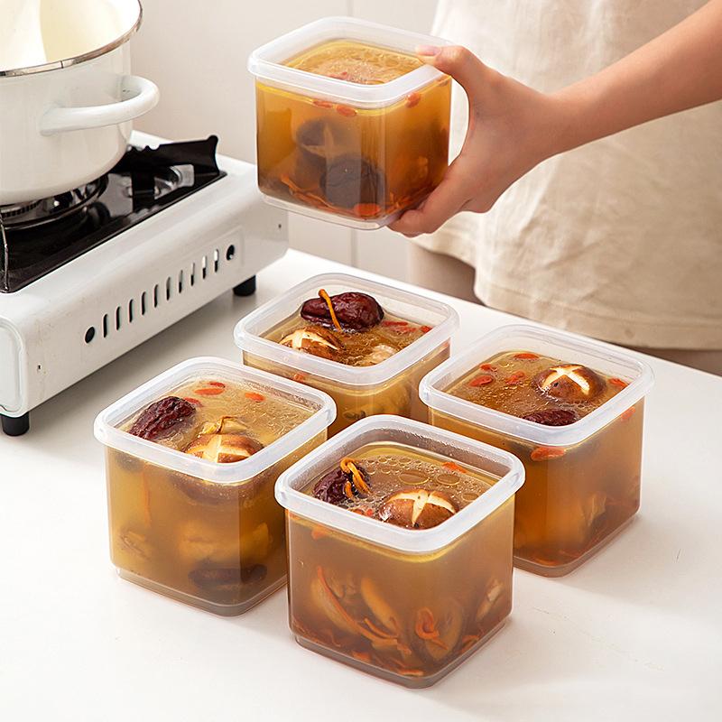 Freezer Tray With Lid - Durable Kitchen Storage For Soup, Broth & Sauces Stackable Food Prep Storage Container Kitchen Jar
