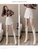 Autumn & Winter 2023 Black High Waist A-Line PU Leather Skirt with Slit