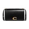 Bandit 24 Solid Color Buckle Closure Multi-function Pocket Cow Leather Crossbody Shoulder Bag Medium Size Women's Black