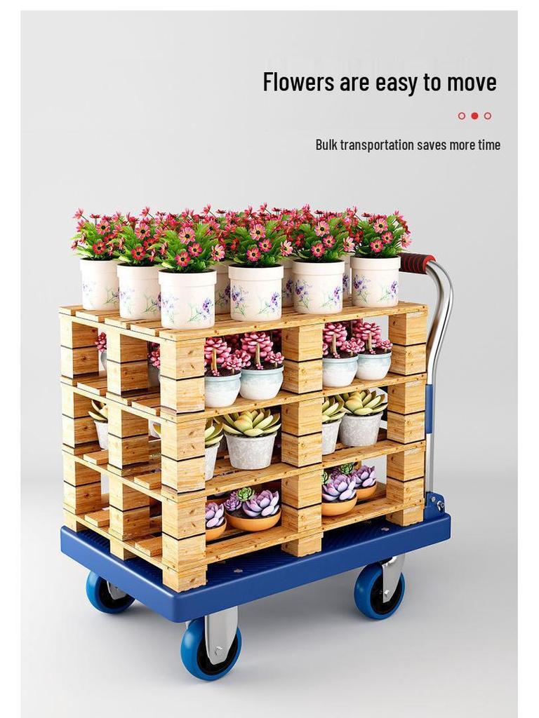 Compact Folding Flatbed Trolley: Silent, Lightweight, Multi-Functional Hand Truck for Pulling and Pushing Goods