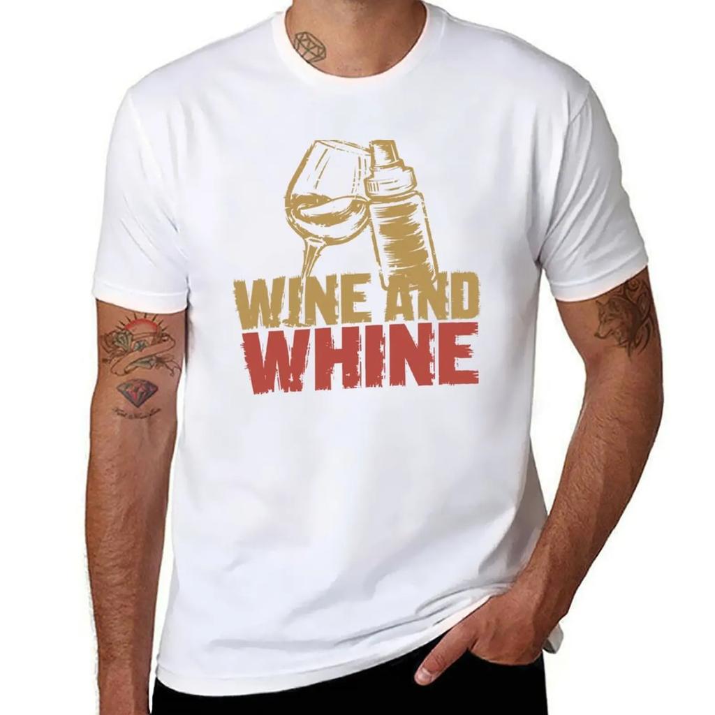 Mothers Day Gift Wine And Whine Mom Gift TShirt Anime T Shirts Vintage Mens T Shirts