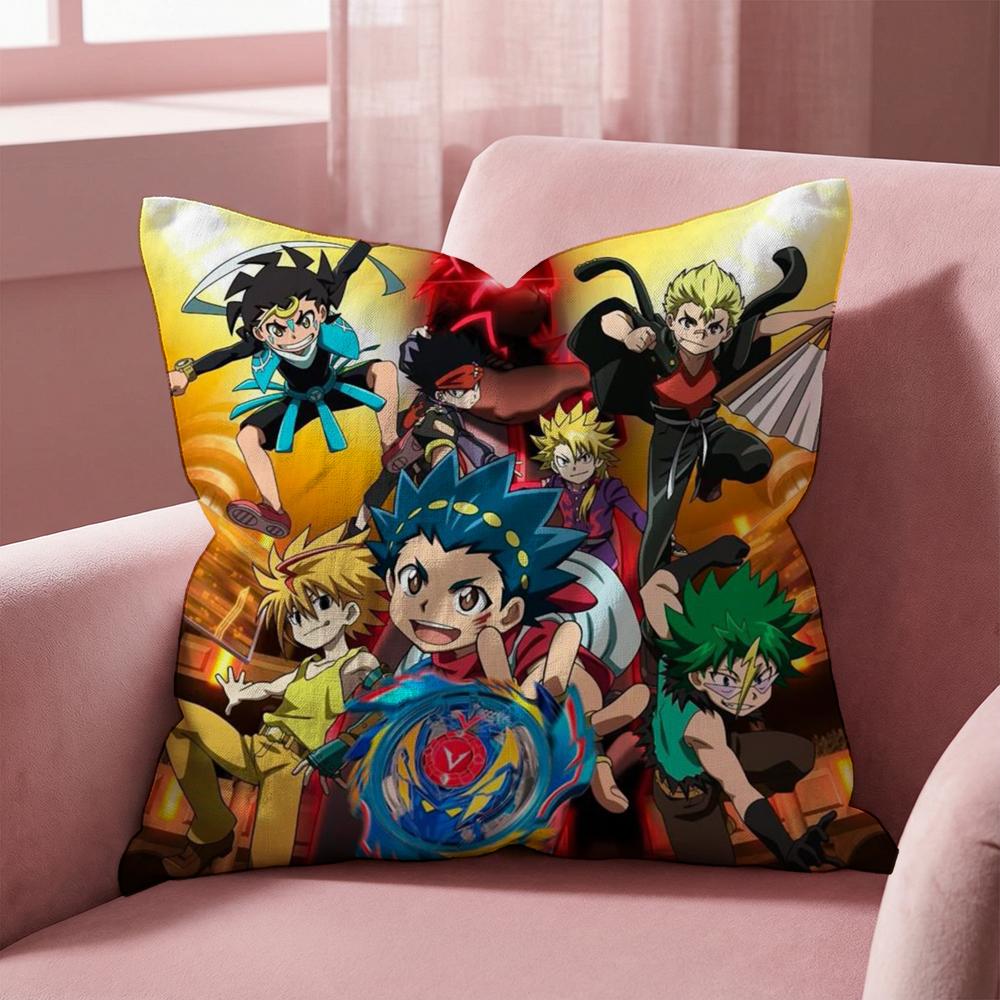 Hot Anime B-Beyblade Cushion Cover Multi-Scene Pillow Cover for Home & Car - Reversible, Soft & Durable for Daily Use