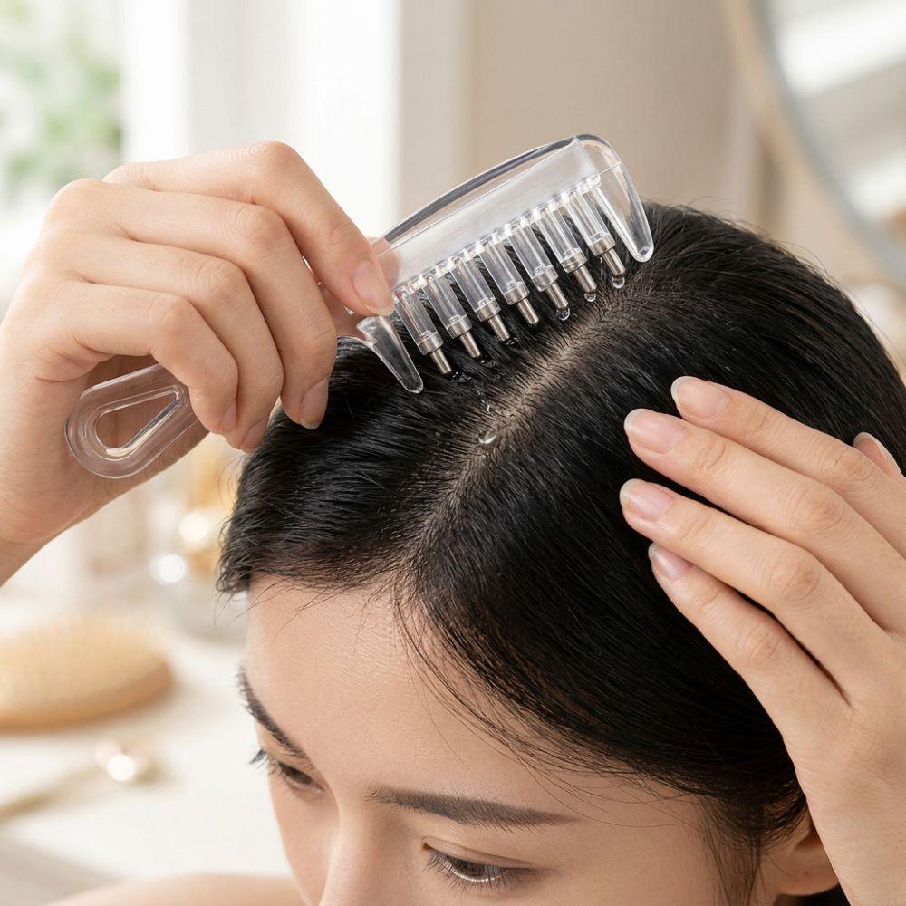 Transparent Scalp Liquid Guide Comb Anti-Frizz Scalp Massage Comb Hair Growth