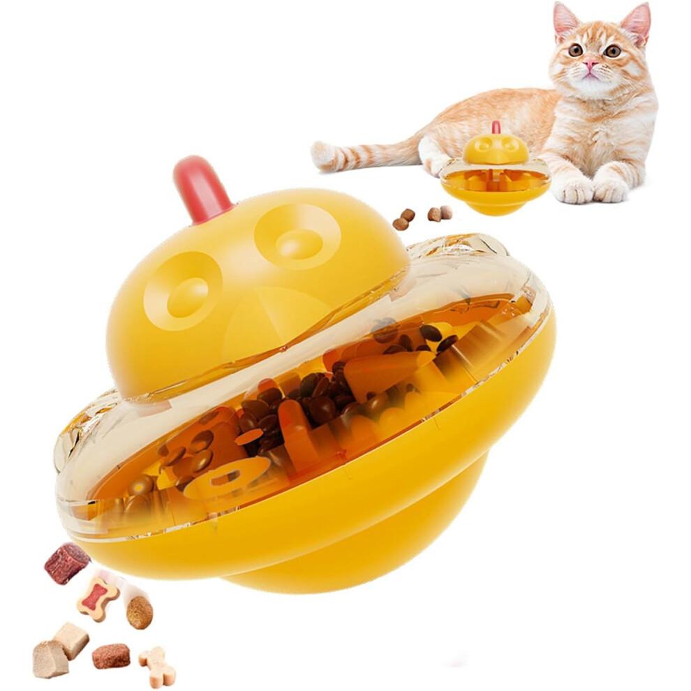 Interactive Cat Dispenser Slow Feeder Toy with Wobbly Base for Cats and Small Dogs