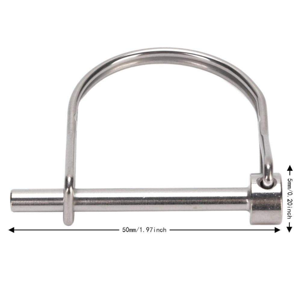 2PCS Silver Safety Coupler Pin 304 Stainless Steel Trailer Coupler Pin Practical Shaft Locking Pin