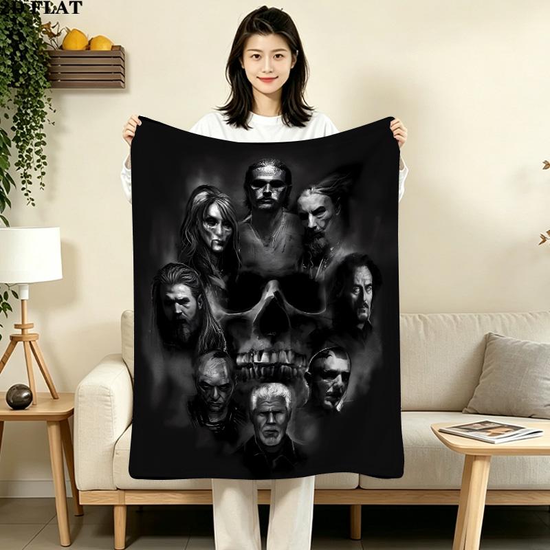 1PC Charles Matthewsons Anarchy Patterned Flannel Blanket Suitable For All Seasons For Home Decor Warmth And Comfort Gifts Holiday Present