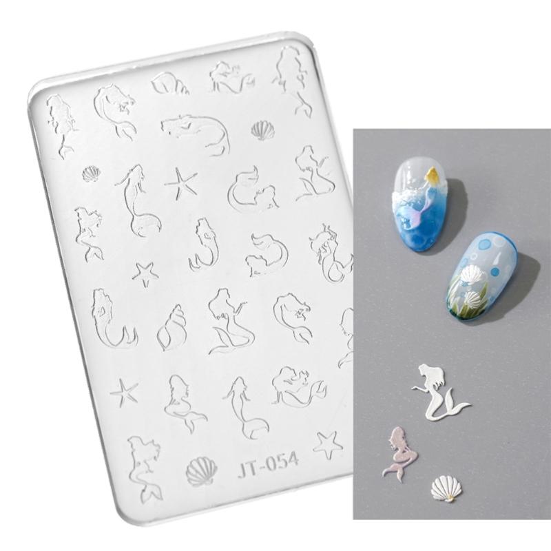 Flower Nail Art Silicone Mold 3D Butterfly Embossing Gel Print Stencil Nail Carving Template Tool for DIY Nail Art Decors