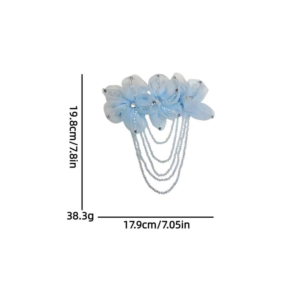 

1Pc New Beaded Decoration Flower Patch Detachable Crystal Chiffon DIY Sewing Decals Tassel Shoulder Tassel Epaulet