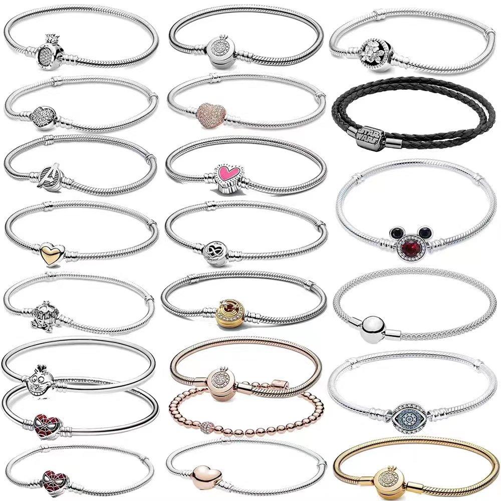 

100% серебряный браслет-цепочка Eternity Rose для оригинальных бусин, очаровательные ювелирные изделия, подарки для женщин, очаровательные бусины