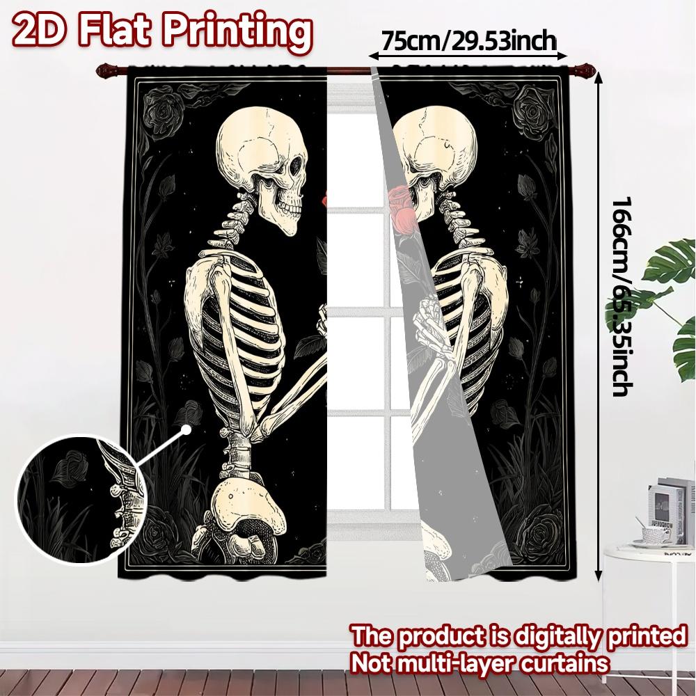 2D Flat Printing  JIT 2pcs   Curtains (Without Rod) Eternal Love Popular Minimalist Curtains Versatile Durable Polyester Curtains