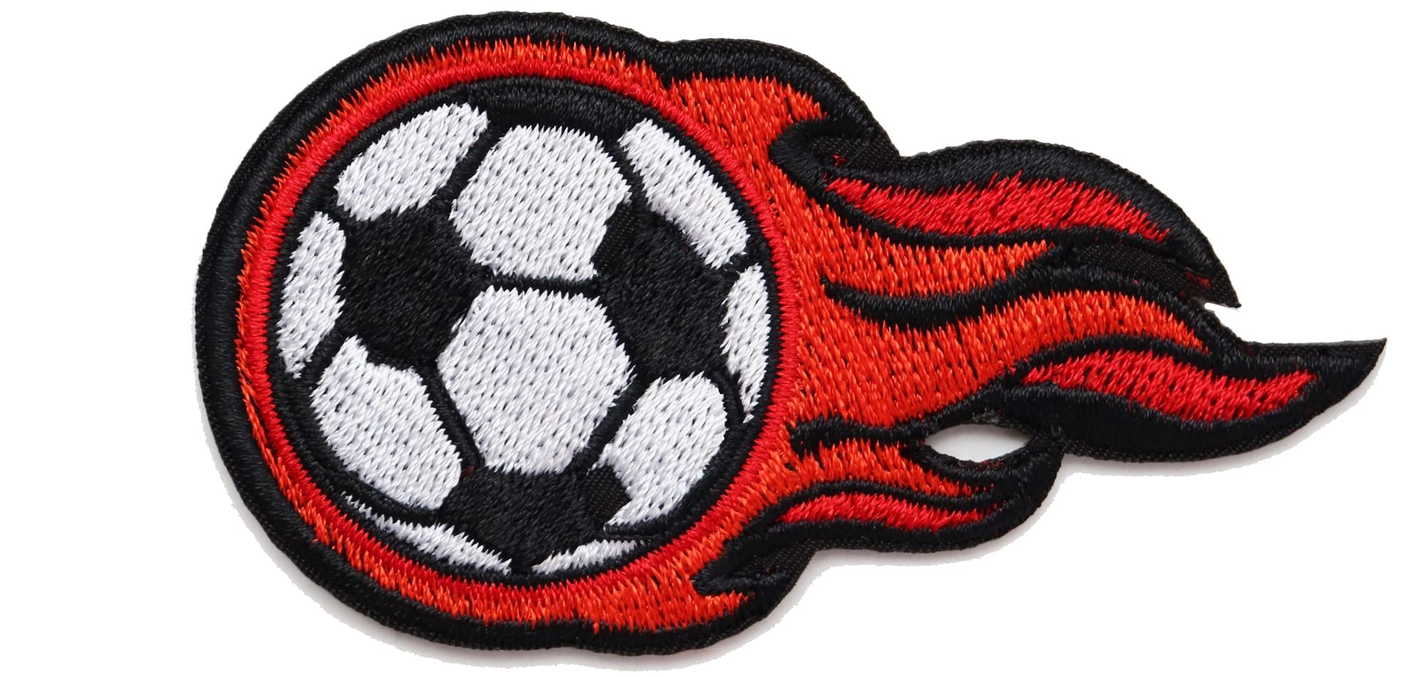 

Нашивка Футбольный мяч Инструкции включены Пламя и Мяч Крутая Вышитая Нашивка Приклеивается Термоклеем (японский язык)