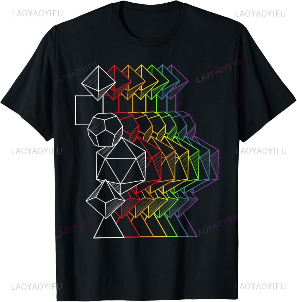 Dice Light Prism Roleplaying TShirt Print Original Design Gifts T Shirts Unisexs Clothing Customizable Camiseta Hombre