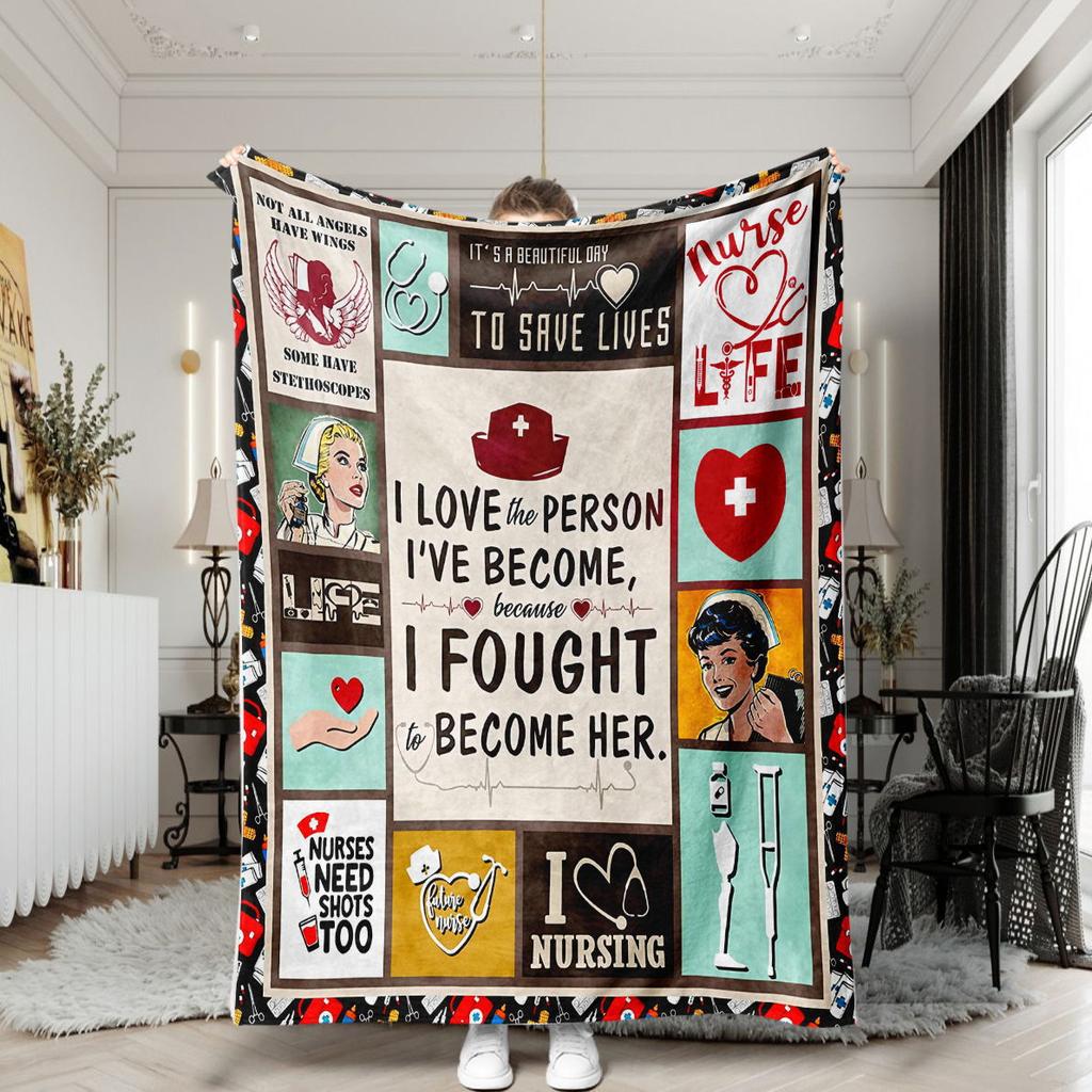 Family Message digital-printed polyester Bedroom velvet flannel soft sofa cover blanket Fleece soft sofa cover blankets for beds