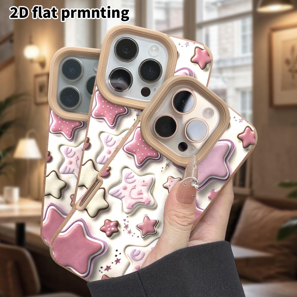 Phone Case: Lambskin 2D Flat Samsung Galaxy A34 A35 M05 M06 S20 S22 S21 FE Plus 5G Protective Case, Star Cookies, Christmas and Halloween Gifts