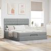VidaXL Ottoman Bed Frame and Mattress Light Grey 180x200 Cm Fabric 3313258