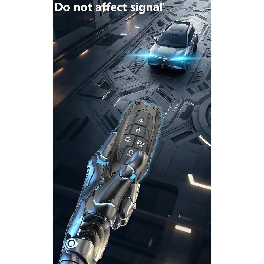 Key Fob Cover For Hyundai 5 Buttons Key Case,Heavy Key Shell Protector Keychain Accessories For 2024   Hyundai Sonata Tucson Santa Fe Palisade Key