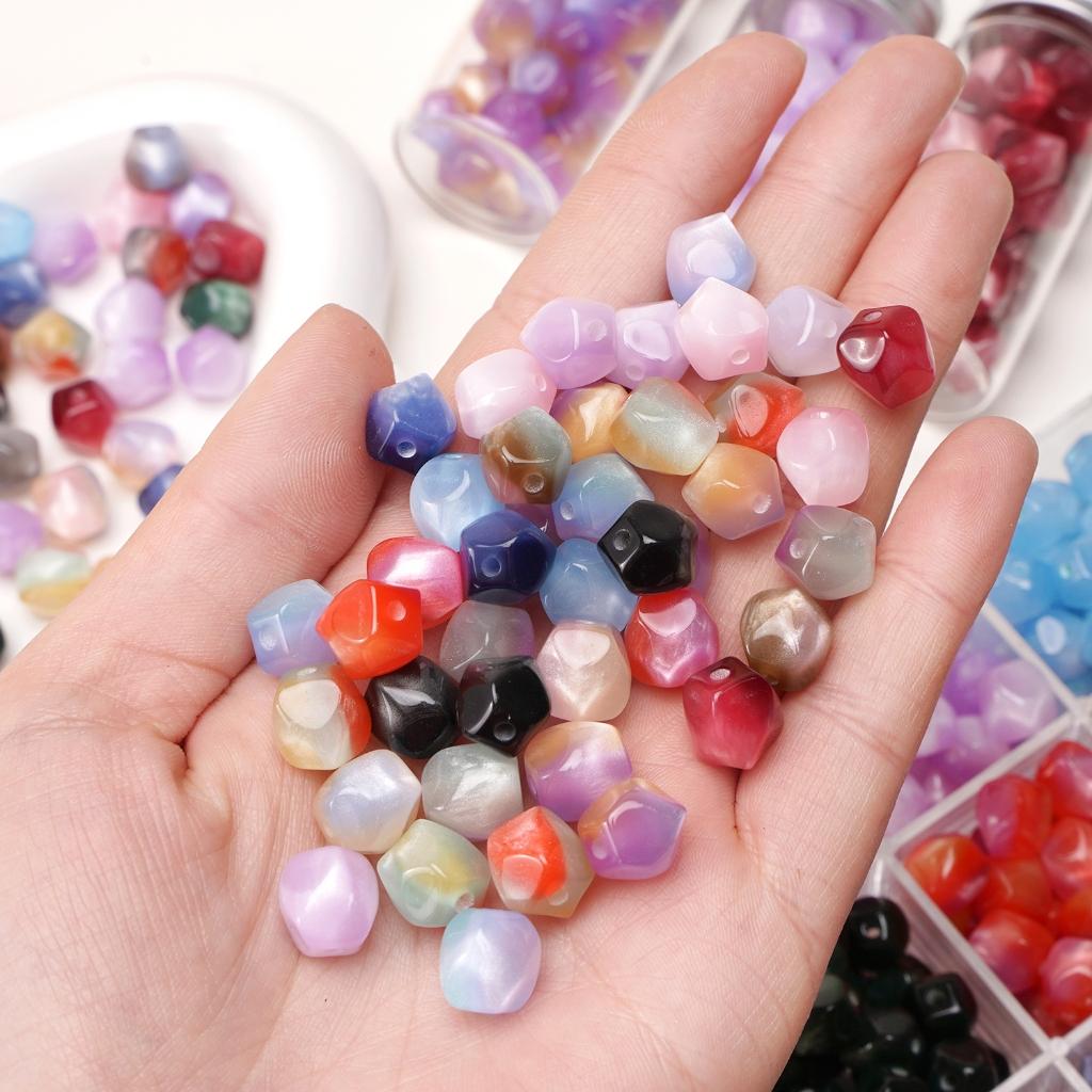 10mm 10Pcs Resin Octagon Beads Imitation Cat Eye Beads DIY Bracelet Necklace Earrings Jewelry Accessories
