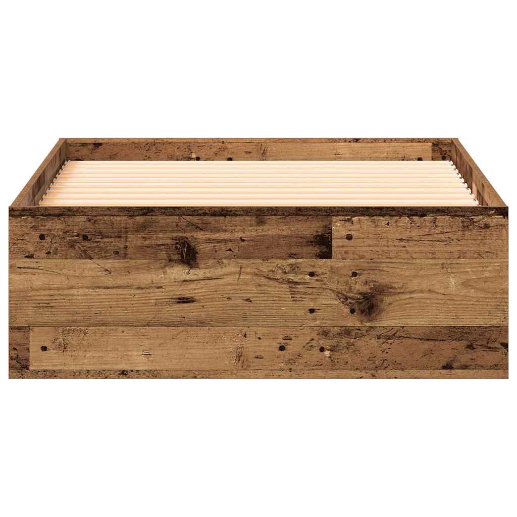 Bed Frame with Drawers Rustic Wood Finish 100 x 200 cm Engineered Wood