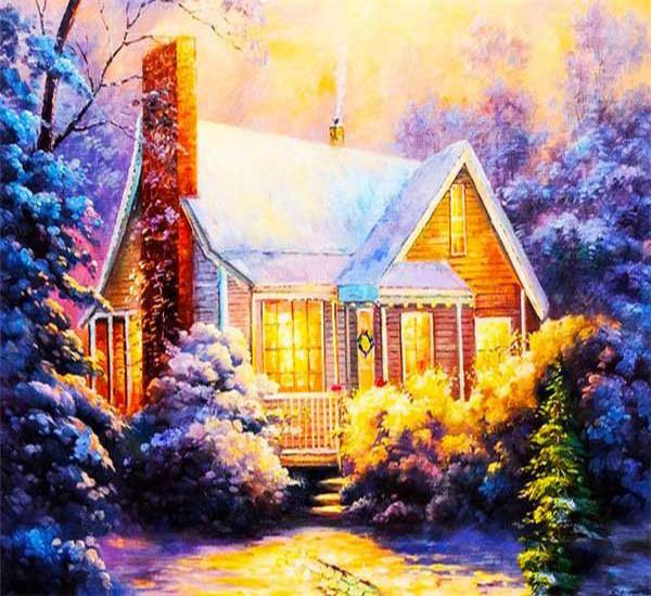 RUOPOTY Painting By Numbers Winter Landscape Hand Painted Art Gift DIY Picture By Number Christmas Kits Home Decoration