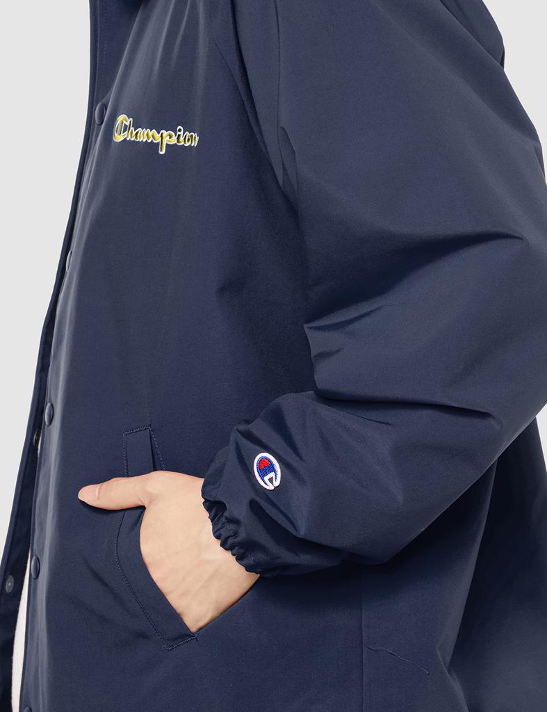 Jacke Oberbekleidung USA Langarm Raglanärmel Edelstahlkragen Große Silhouette Übergroßes Schriftlogo Coach Jacke Action Style Marineblau M [Champion]