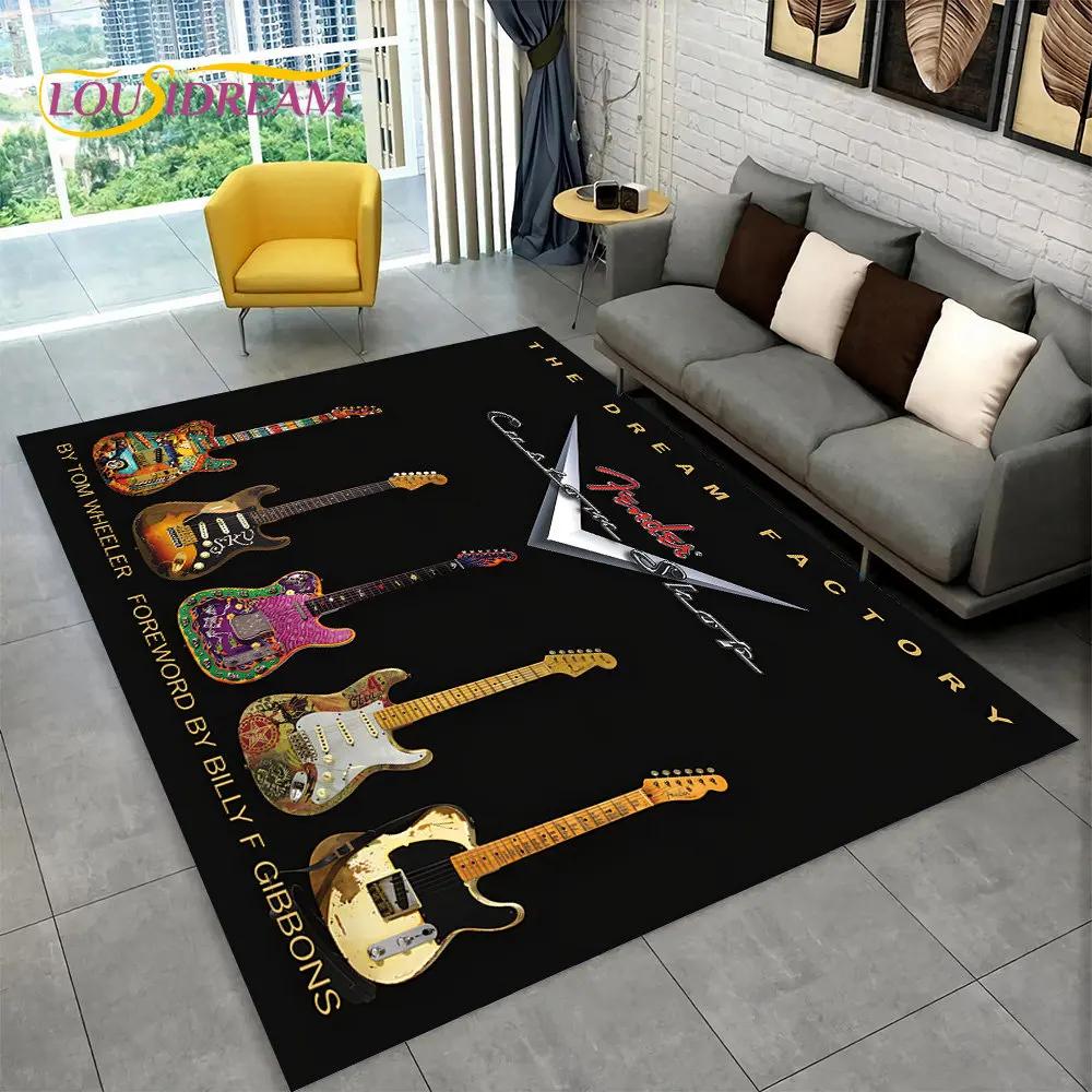 Gitara klasyczna gitara elektryczna dywanik basowy, dywanik do salonu sypialnia Sofa wycieraczka Decor, gra dla dzieci antypoślizgowa mata podłogowa