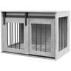 80cm Dog Crate Furniture with Removable Cushion for Large Dogs- Grey