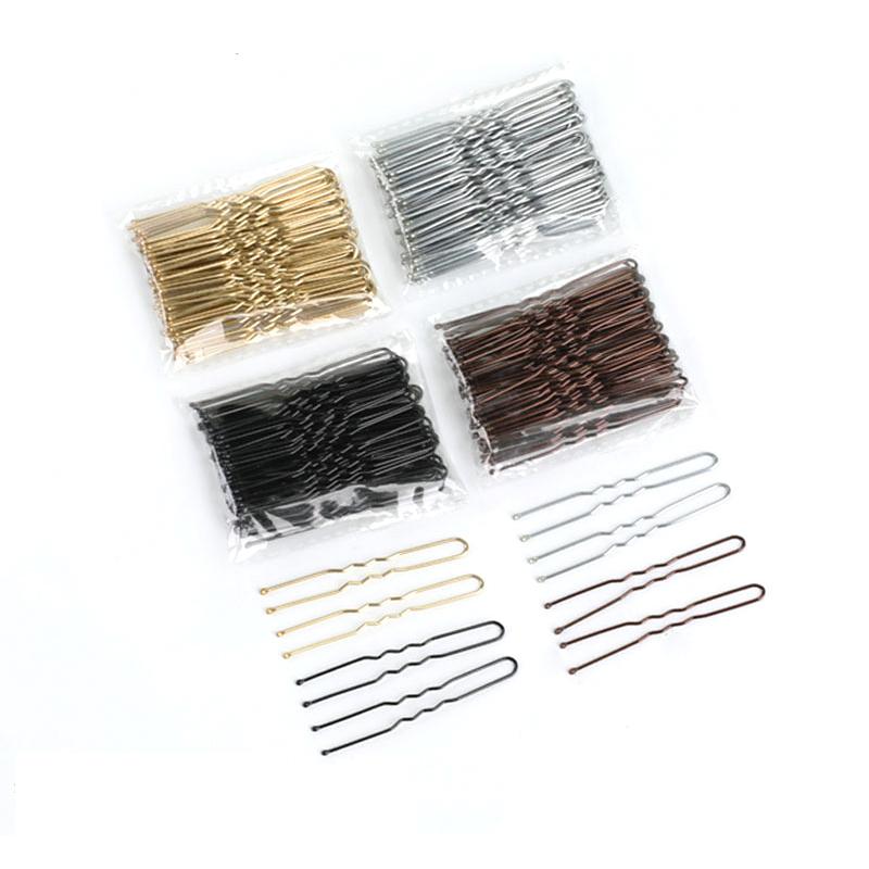 50 Stück 5/6/7 cm Damen Haar Wellig U-förmige Bobby Pins Haarnadeln Salon Griffklammern Brauthaarnadeln Metall Haaraccessoires Dutt
