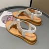 Fashion 2025 Summer Women's Sandals Women Fashion Casual Roman Shoes New Designer Platform Sandal Female Solid Color Crystal Sandalias