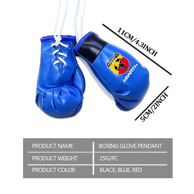 FZMVI1 Car Pendant Mini Boxing Fashion Gloves Rearview Mirror Ornaments For Abarth FIAT 500 Tipo FR Panda Argo Freemont Bravo Punto