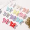 2pcs Lace Mesh Butterfly Rhinestone Double-layer Three-dimensional Children's Hairpin Cute Headwear Girls Kids Hair Accessories