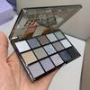 Paleta 15 cieni do powiek Smoky Eyeshadow Paleta trwałych, wysoce napigmentowanych cieni do powiek z uniwersalnym wykończeniem matowym i brokatowym, w odcieniach czerni i szarości
