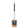 Wall-Mounted Long-Handled Toilet Brush with Drain Pan for Effective Cleaning