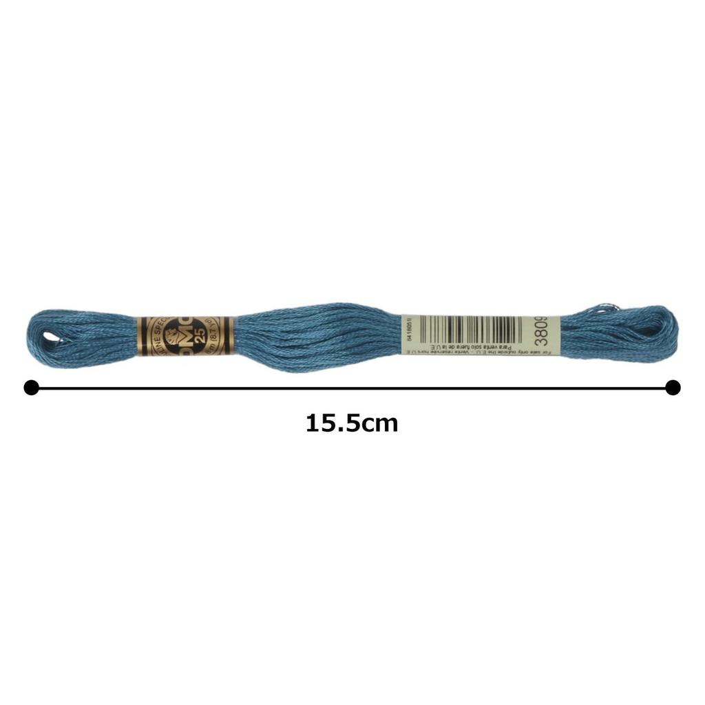 DMC 25 Embroidery Floss Thread Color #3809 Green Pack of 12 Skeins DMC25B