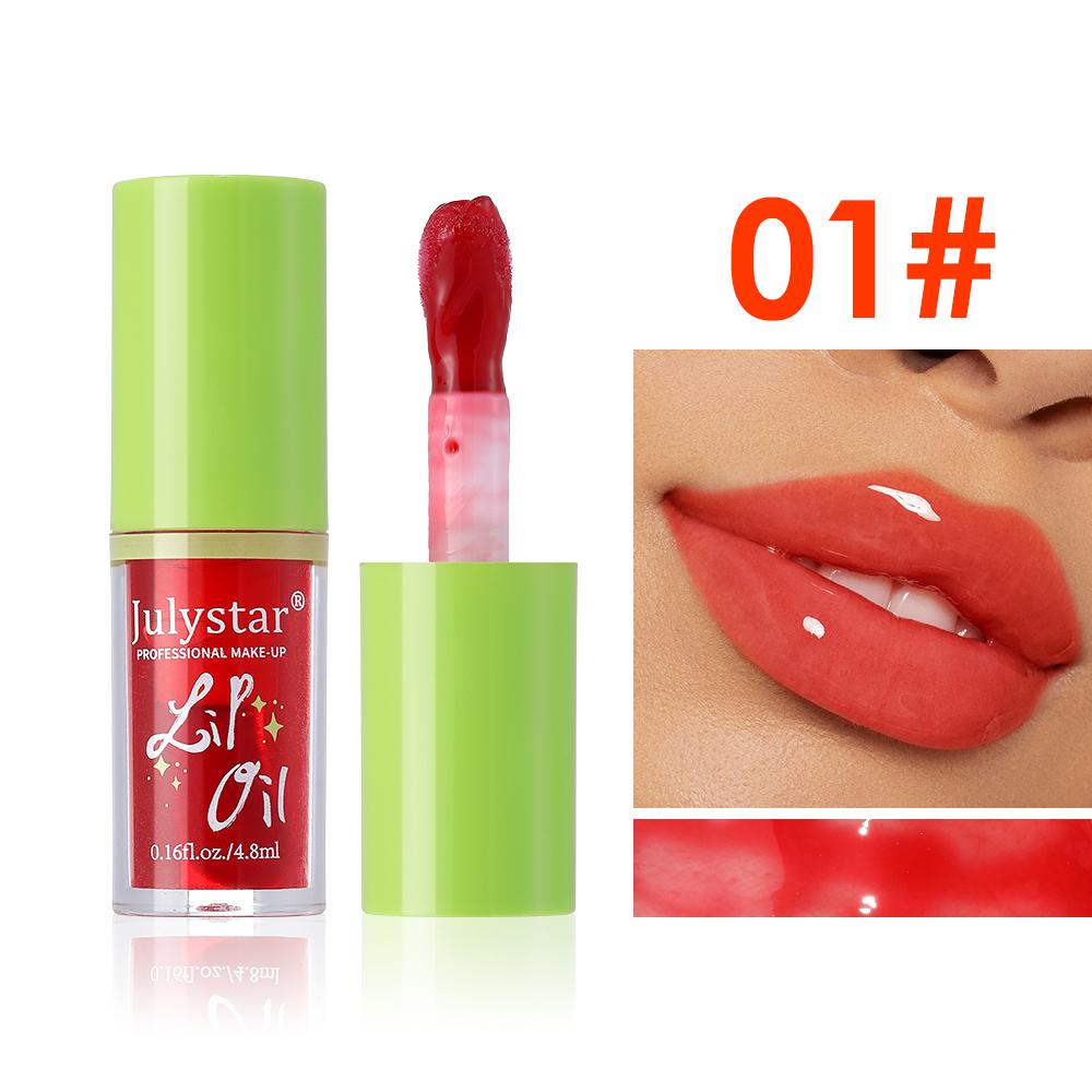 Tinted Lip Oil Plumping Lip Gloss Transparent Moisture Lip Glaze Long Lasting Mirror Glass Lip Gloss Non-Sticky Smooth Liquid Lipstick Cosmetics 1#