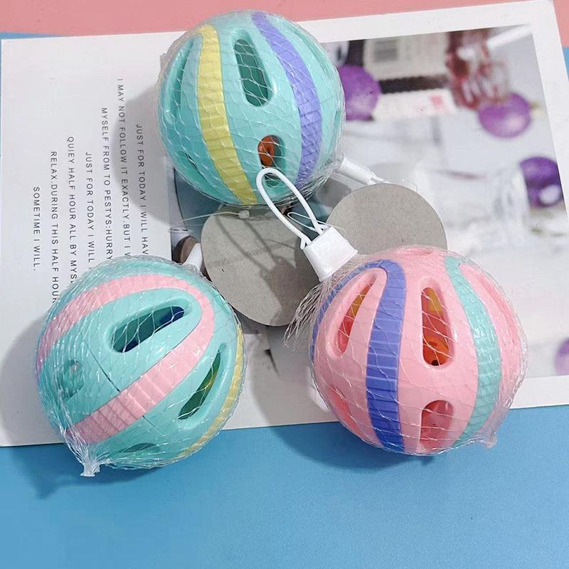Colorful 8cm Cat Toy Ball with Bell - Interactive and Self-Amusing Pet Toy Colorful Plastic Ball: 8cm